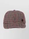 Patou Fashionable Checked Cap Curved Brim In Brown