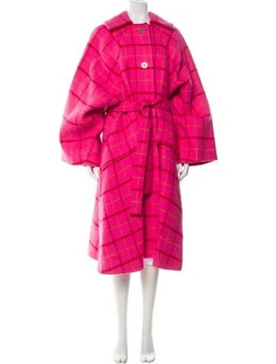 Pre-owned Patou Faux Fur Coat In Pink