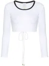 Patou Fine-ribbed Cropped Top In White