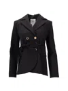 Patou Fitted Belted Jacket In Black