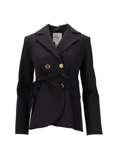 Patou Fitted Belted Jacket In Black