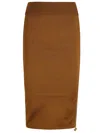 Patou Fitted Brown Skirt With Ribbed Waistband In Brown