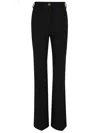 Patou Trousers Flared Leg Belt Loops In B Black