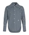 Patou Tailored Shirt In Printed Organic Cotton Poplin In Black
