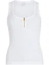 Patou White Scoop-neck Ribbed Tank Top In White