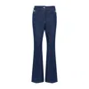 Patou Flared Denim Trousers Featuring Gold-tone Hardware In Blue