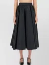 Patou Flared High-waisted Midi Skirt In Black