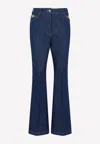 Patou Flare Denim Trousers In Blue