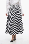 Patou Flared Midi Dress With Striped Motif
