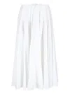 Patou High-waisted Midi Skirt With Draped Detailing In White