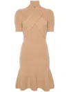 Patou Scarf-detail Wool And Cashmere Minidress In 中性色