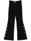 Patou Wide-leg Black Cotton Twill Pants In Black
