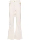 Patou Logo-embroidered Cotton Trousers In Neutrals