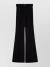 Patou Flared Wool Blend Bell Bottom Trousers In Black