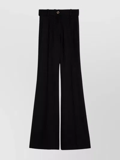 PATOU FLARED WOOL BLEND BELL BOTTOM TROUSERS