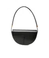Patou Le Petit Calf Leather Shoulder Bag In Black