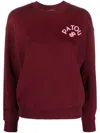 Patou Flocked-logo Organic Cotton Sweatshirt In Red