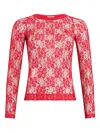 Patou Floral-pattern Lace Tank Top In Red