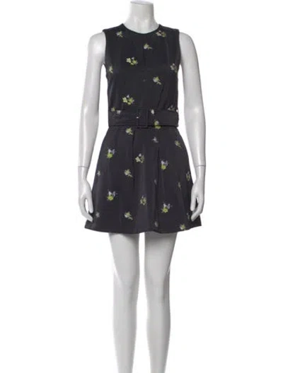 Pre-owned Patou Floral Print Mini Dress In Blue