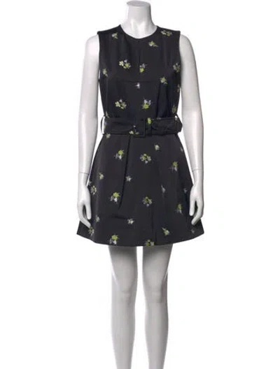 Pre-owned Patou Floral Print Mini Dress In Blue