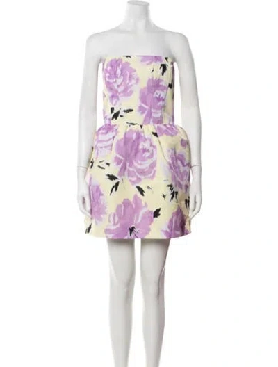 Pre-owned Patou Floral Print Mini Dress In Purple