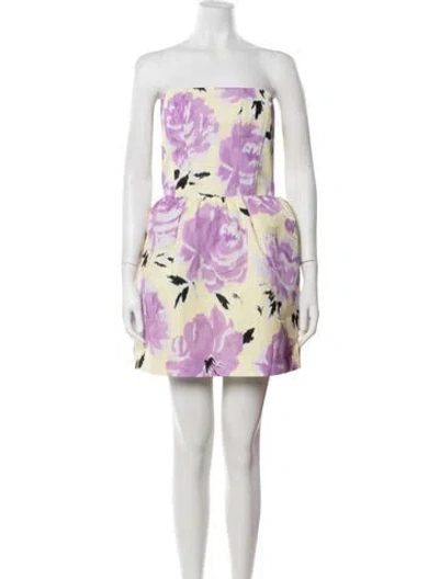 Pre-owned Patou Floral Print Mini Dress In Purple