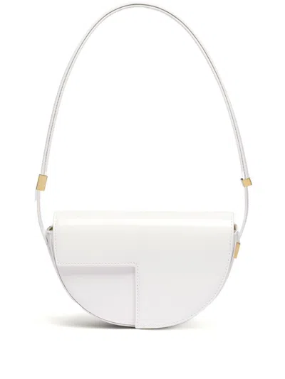 Patou Foldover Top White Bag With Magnetic Closure
