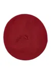 Patou Soft Round Beret Hat With Bow Detail In Red