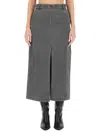 Patou Chic Midi Skirt In Grey