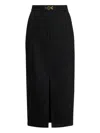 Patou Front Slit Skirt In Black