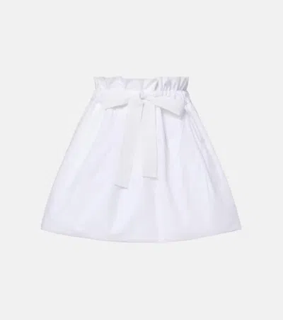 Patou Gathered Cotton Miniskirt In White