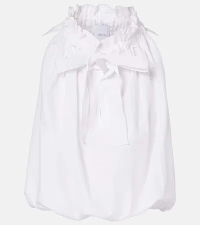 Patou Gathered Cotton Top In Multi