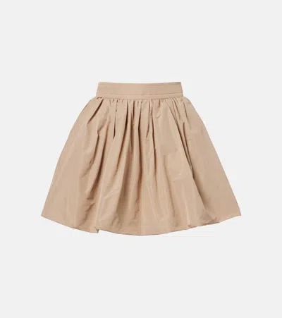 Patou Gathered Faille Miniskirt In Brown