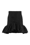 Patou High Waist Ruffled Mini Skirt In Black