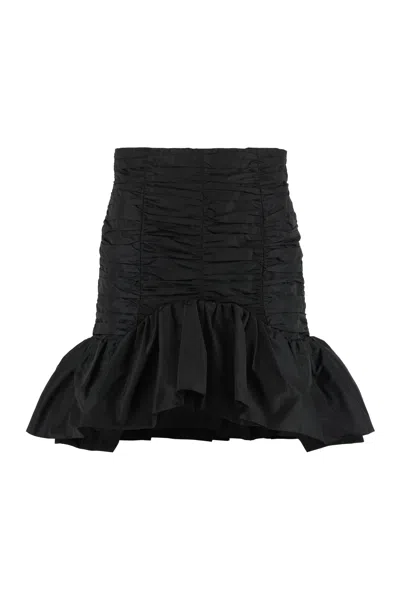 PATOU GATHERED TECHNO SATIN MINI SKIRT
