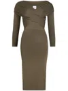 Patou Gewickeltes Jersey-midikleid In Braun