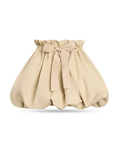 Patou Ribbon Bloomer Mini A-line Skirt In Nude