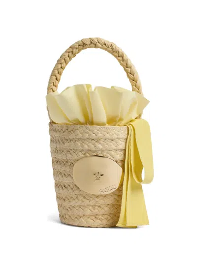 Patou Gg Braided-handle Bucket Bag In Neutral