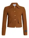 Patou Iconic Tweed Short Jacket In Dark Brown