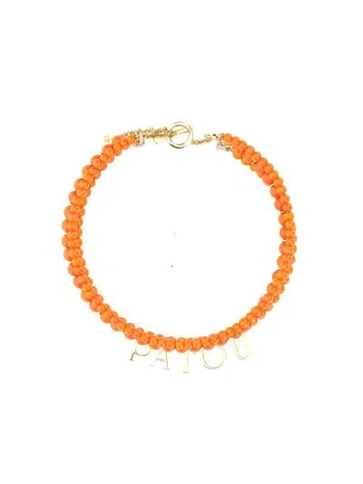 PATOU PATOU GLASS AND BRASS BEAD NECKLACE
