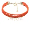Patou Adjustable Beaded Glass Necklace In Orange