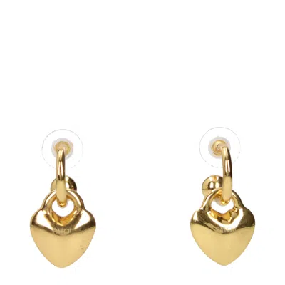 Patou Gold Brass Heart-drop Earrings