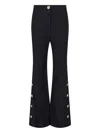 Patou Wide-leg Black Cotton Twill Pants In Black