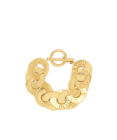 Patou Gold-plated Brass Coin Bracelet In Yellow