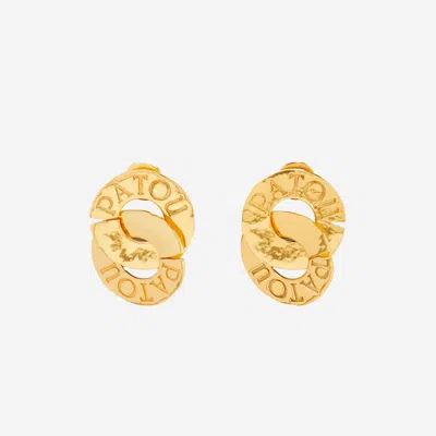 Patou Gold-plated Brass Double Coin Earrings In Golden