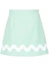 Patou Tweed Mini Skirt In Verde