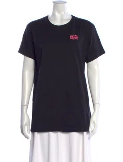 Pre-owned Patou Graphic Print Crew Neck T-shirt In Blue