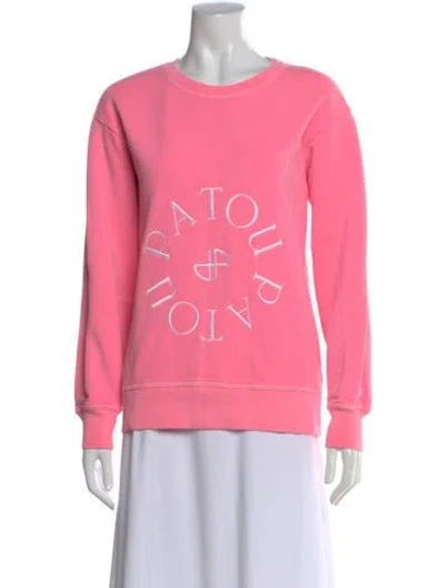 Pre-owned Patou Graphic Print Scoop Neck Sweater In Pink