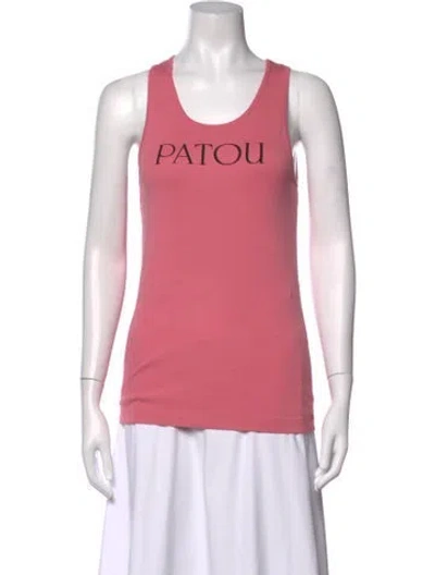 Pre-owned Patou Graphic Print Scoop Neck Top In Pink