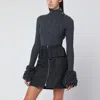 Patou Wool Cashmere Sweater Shoulder Button Detail In Gray